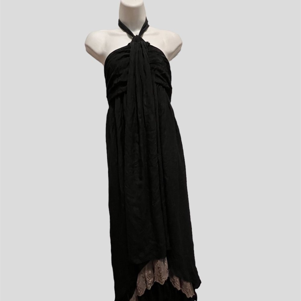 Ryu medium hi lo black maxi dress